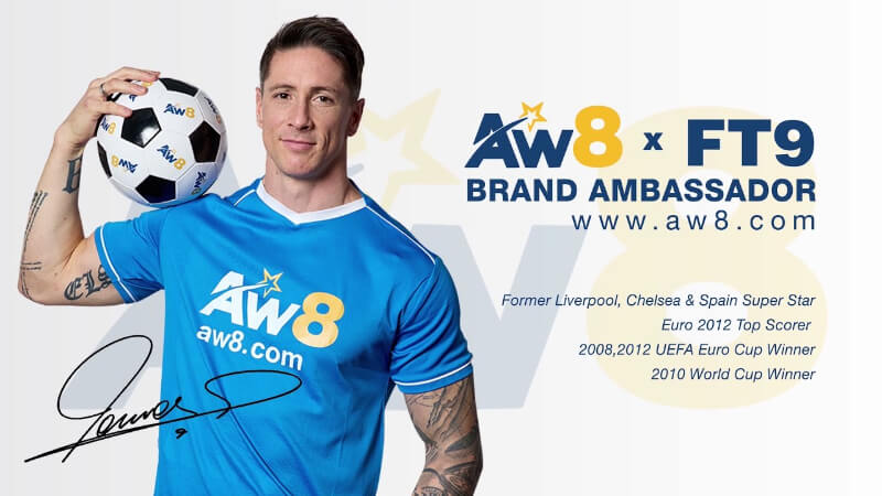 Tiền đạo Fernando Torres chính là đại sứ thương hiệu của Nhà cái Aw8